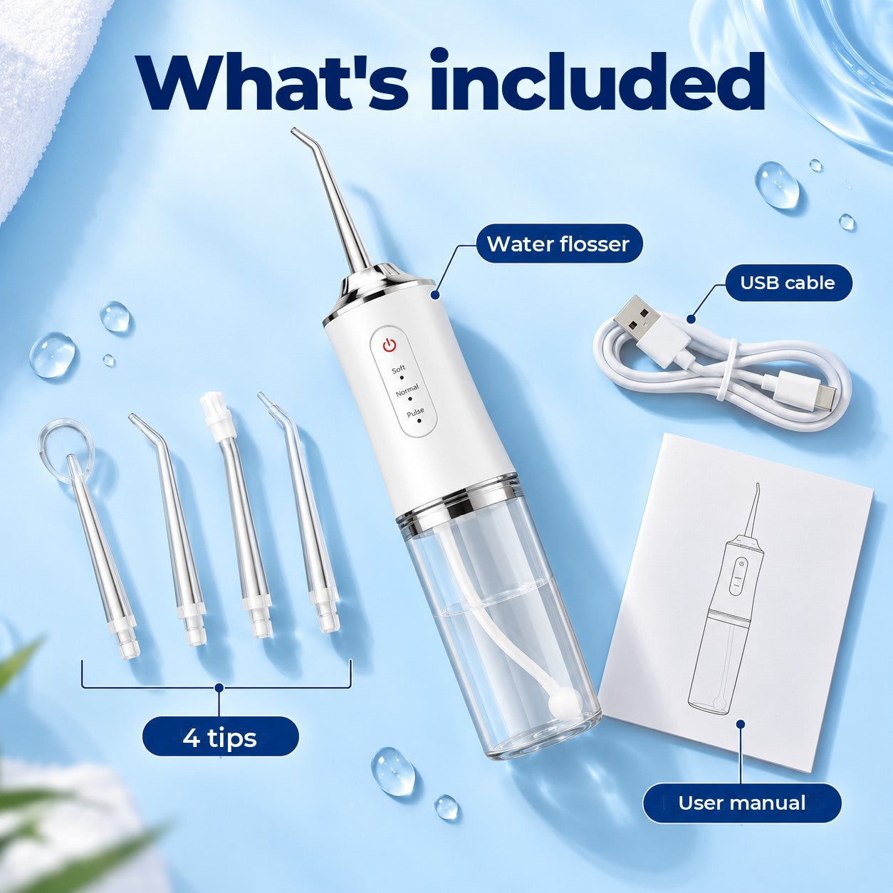 Portable Water Flosser for Teeth & Gums
